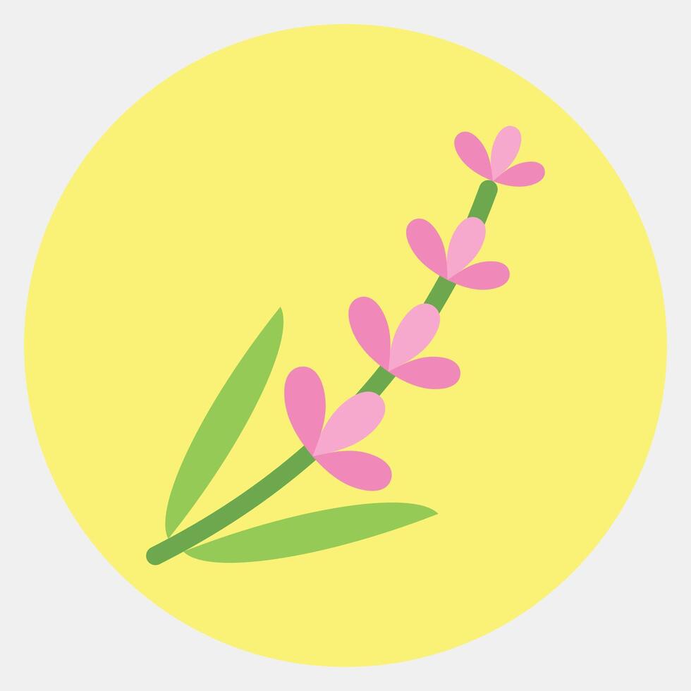 Icon lavender. Beautiful flowers elements. Icon in color mate style. vector