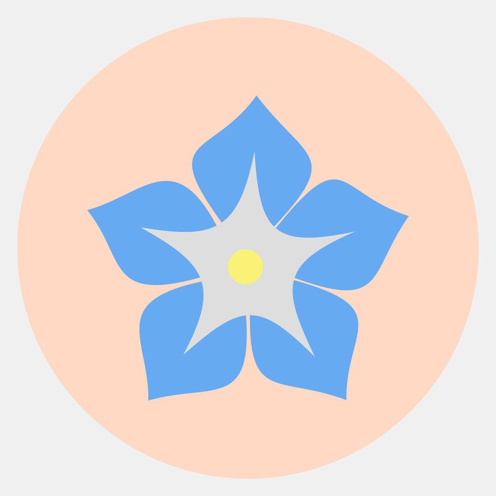 Icon morning glory. Beautiful flowers elements. Icon in color mate style. vector