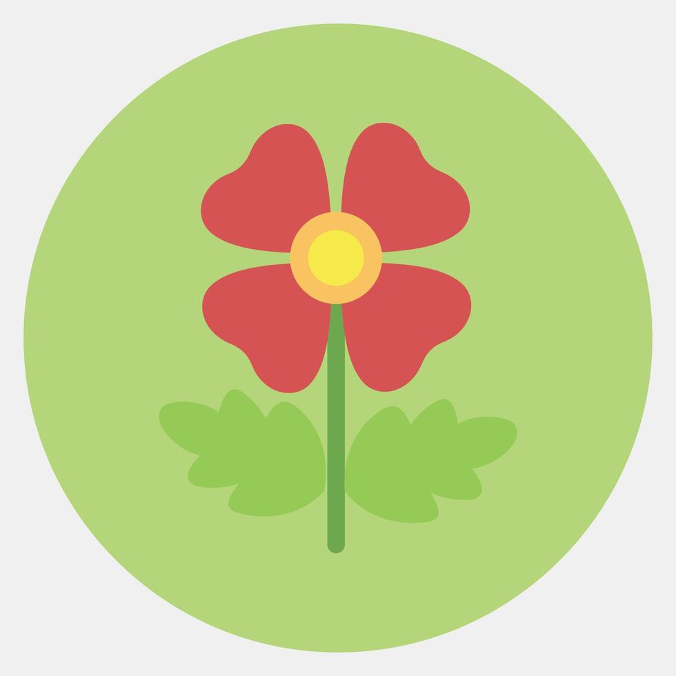 Icon poppy. Beautiful flowers elements. Icon in color mate style. vector
