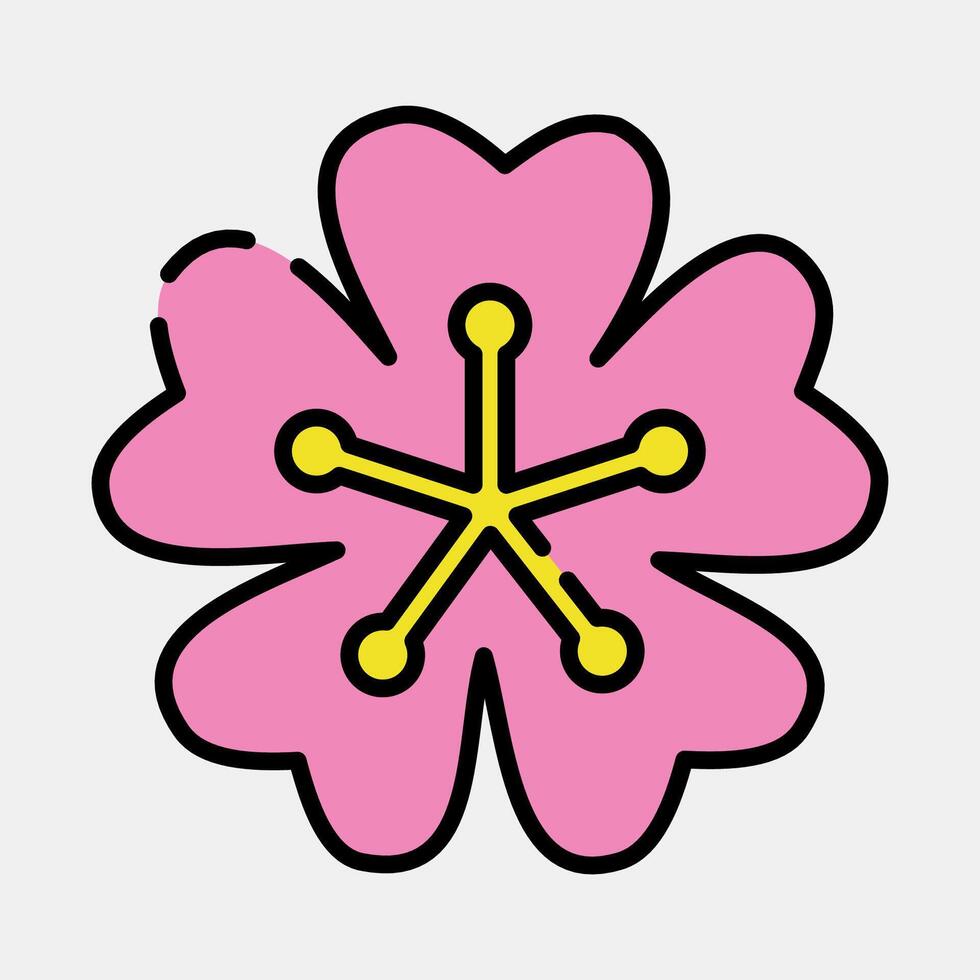 Icon sakura. Beautiful flowers elements. Icon in filled line style. vector