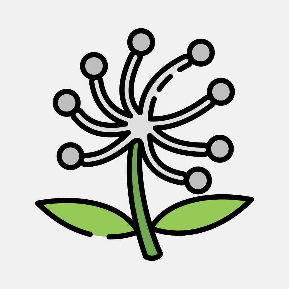 Icon dandelion. Beautiful flowers elements. Icon in filled line style. vector