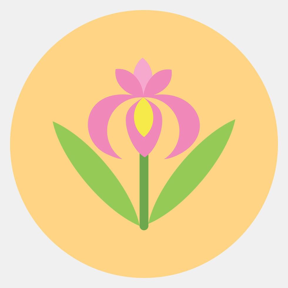 Icon iris. Beautiful flowers elements. Icon in color mate style. vector