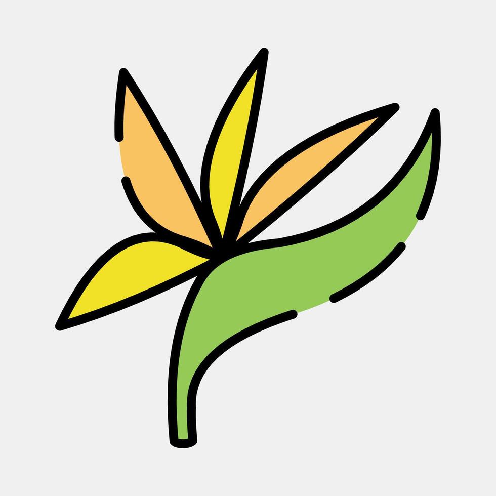 Icon bird of paradise. Beautiful flowers elements. Icon in filled line style. vector