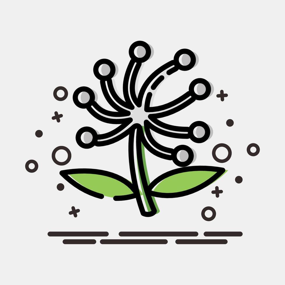 Icon dandelion. Beautiful flowers elements. Icon in MBE style. vector