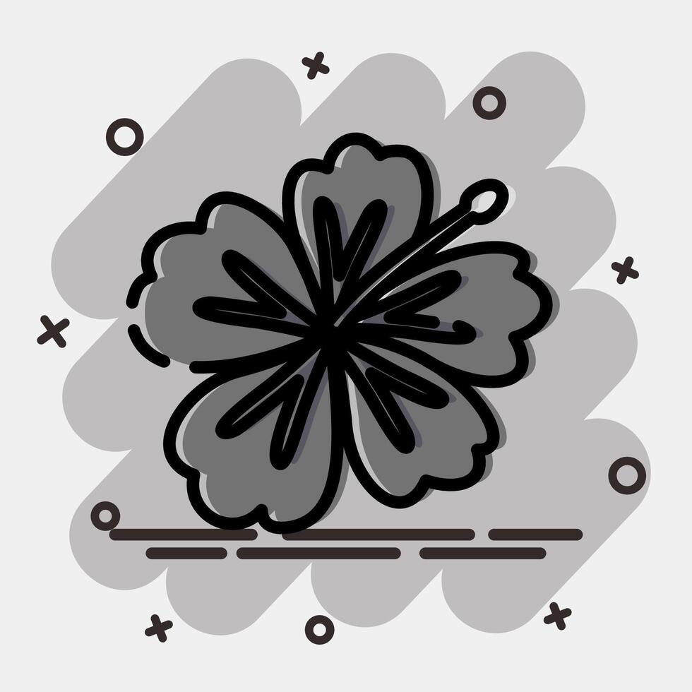 Icon hibiscus. Beautiful flowers elements. Icon in comic style. vector