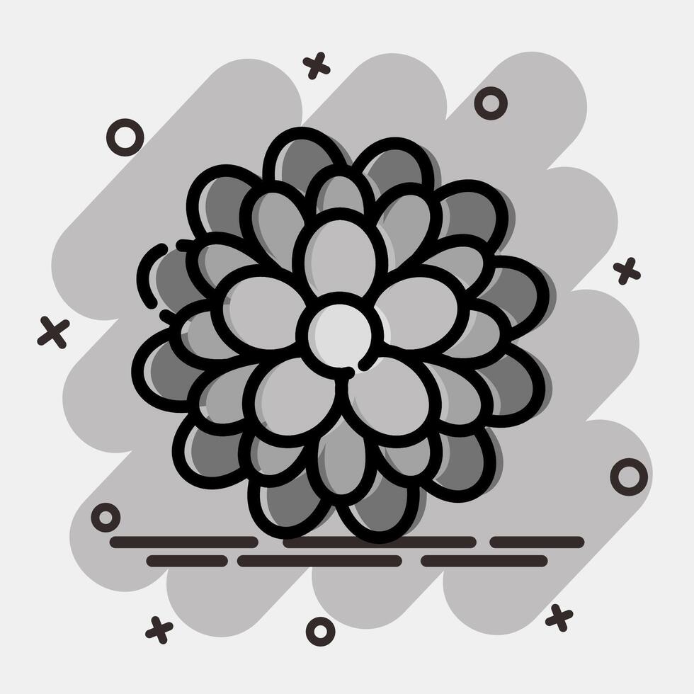 Icon dahlia. Beautiful flowers elements. Icon in comic style. vector
