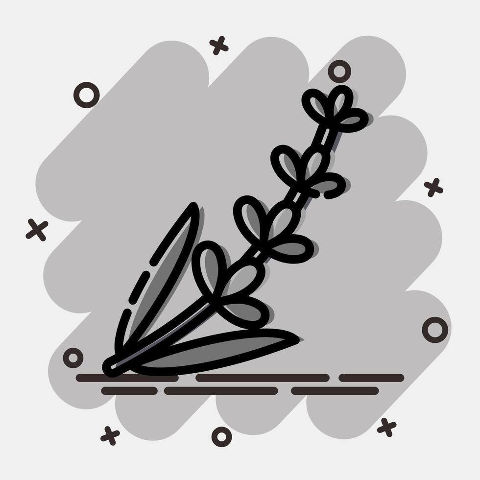 Icon lavender. Beautiful flowers elements. Icon in comic style. vector