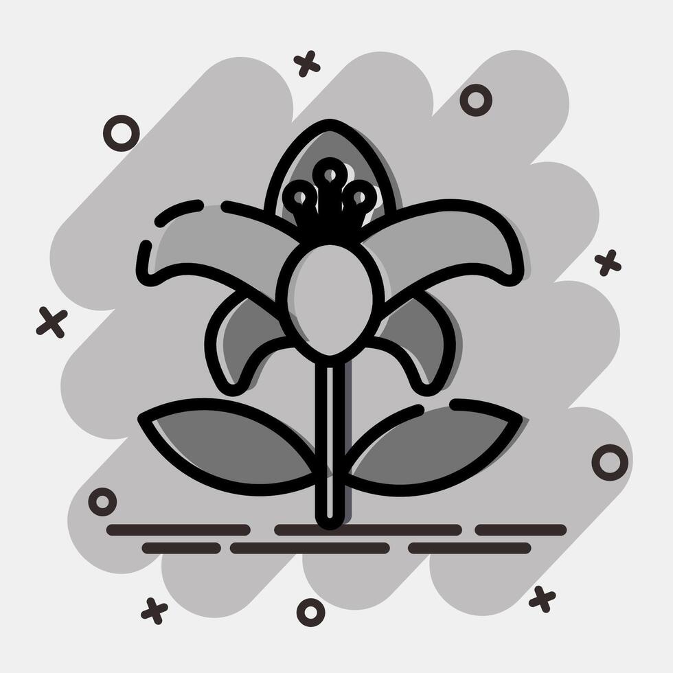 Icon lily. Beautiful flowers elements. Icon in comic style. vector