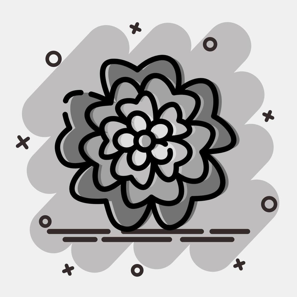 Icon marigold. Beautiful flowers elements. Icon in comic style. vector