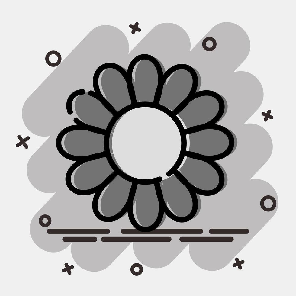 Icon aster. Beautiful flowers elements. Icon in comic style. vector
