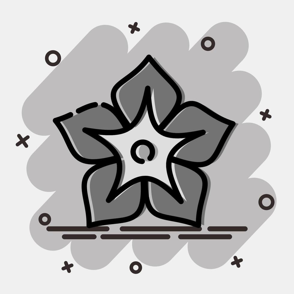 Icon morning glory. Beautiful flowers elements. Icon in comic style. vector