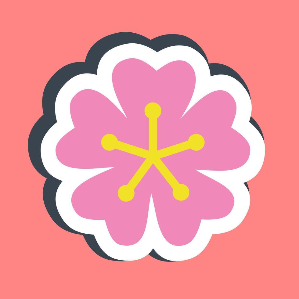 Sticker sakura. Beautiful flowers elements. vector