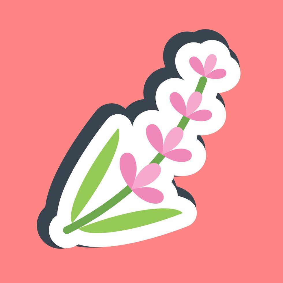 Sticker lavender. Beautiful flowers elements. vector