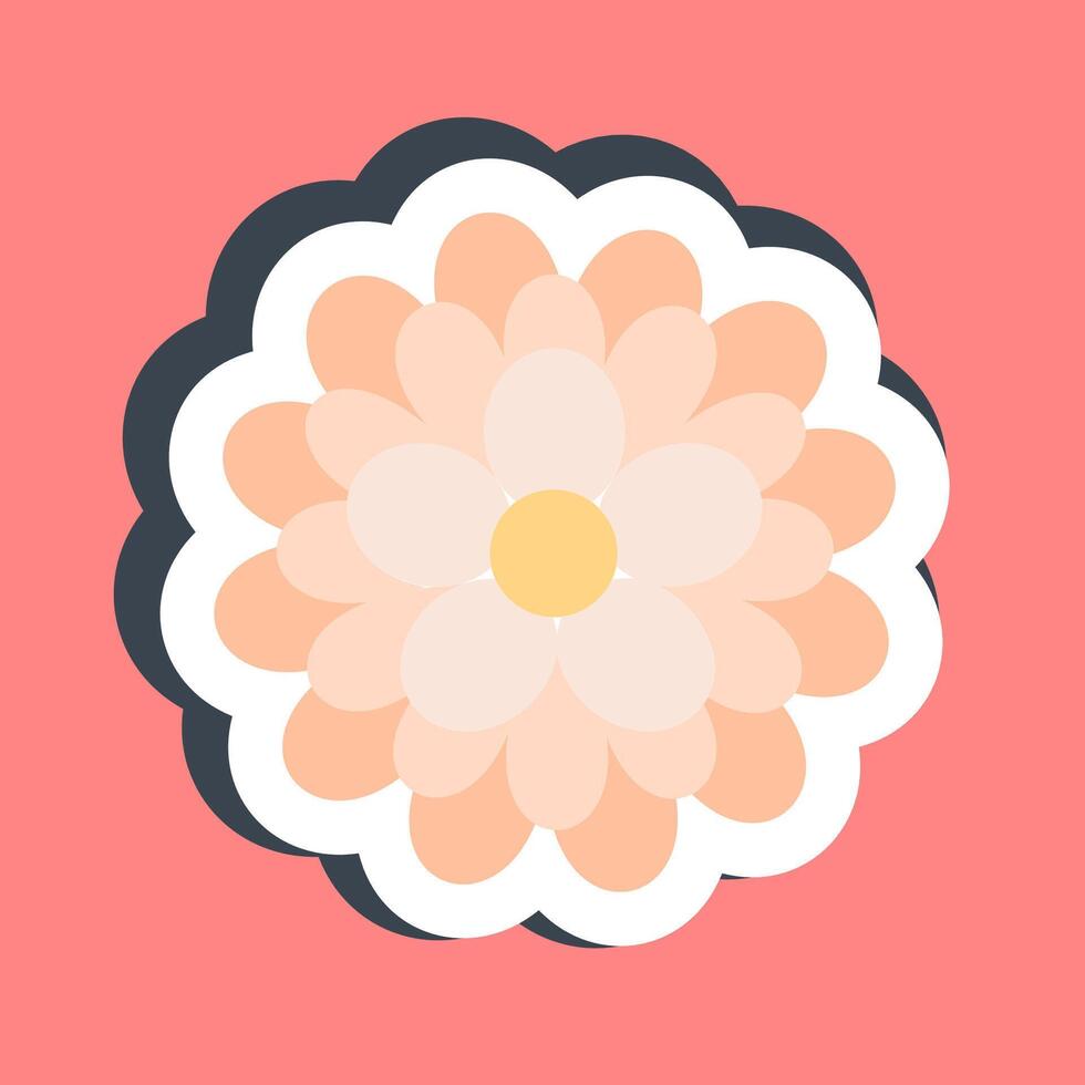 Sticker dahlia. Beautiful flowers elements. vector