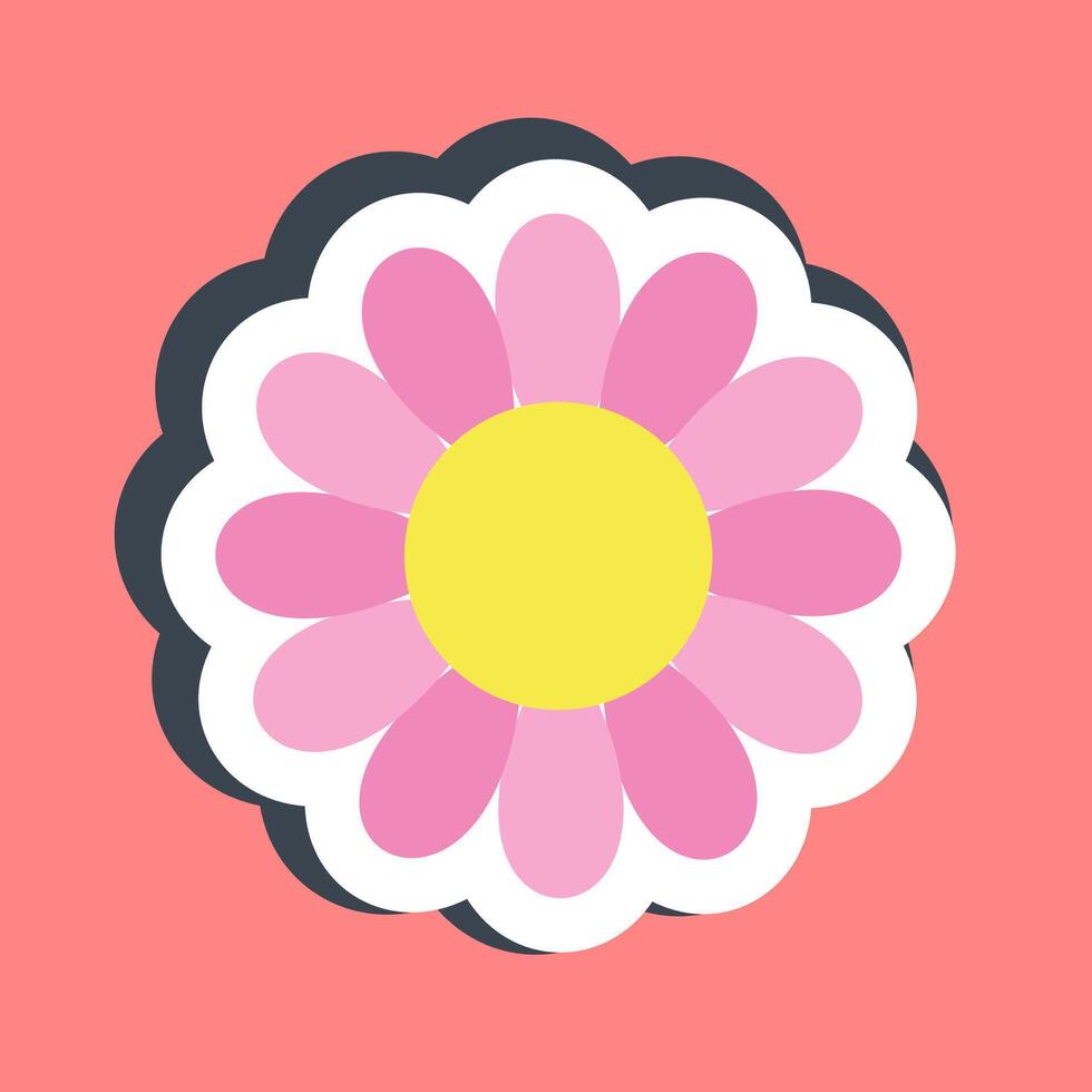 Sticker aster. Beautiful flowers elements. vector