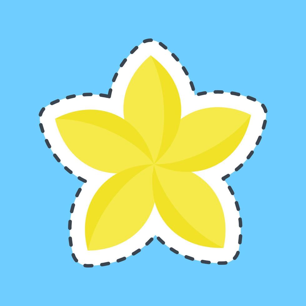 Cutting line sticker plumeria. Beautiful flowers elements. vector