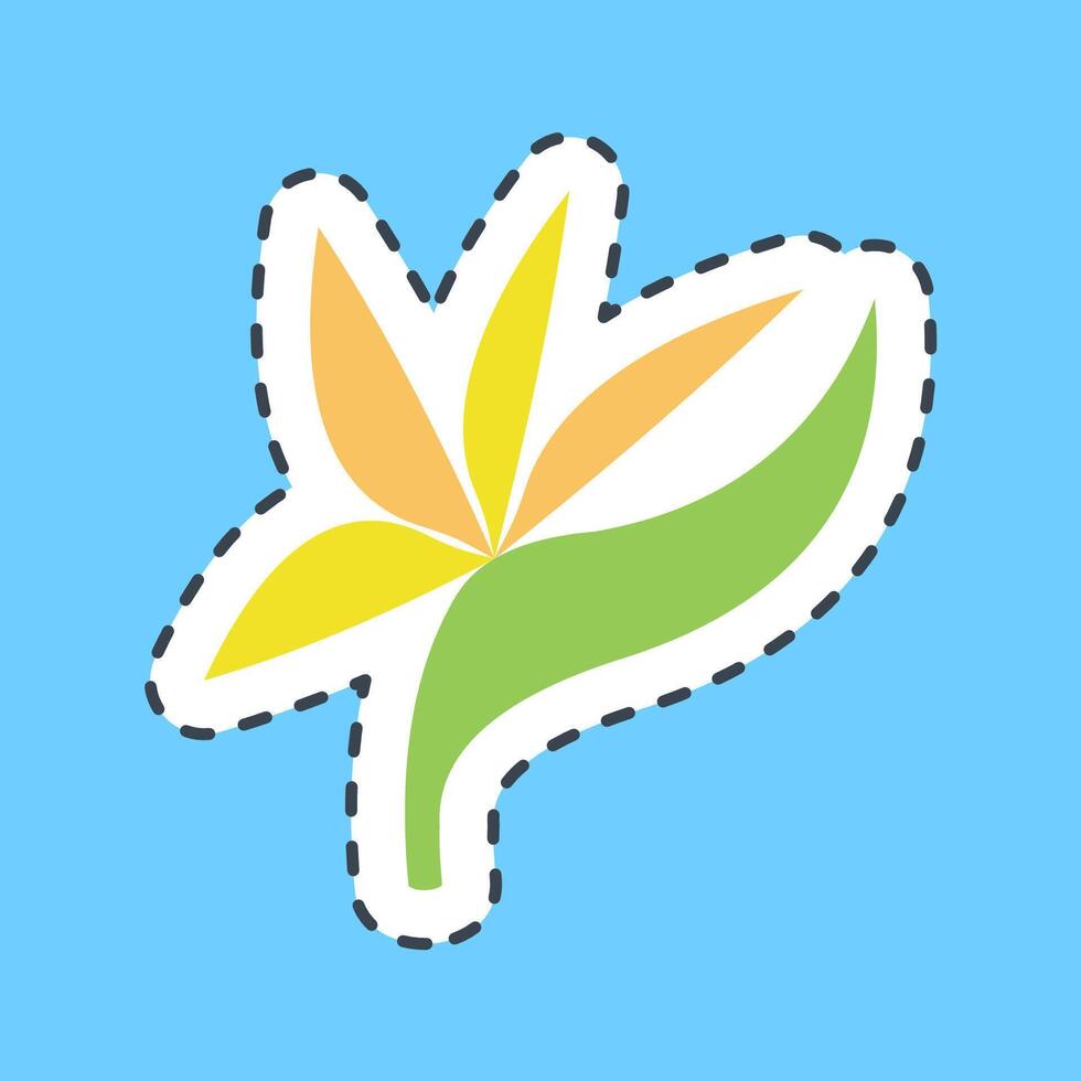 Cutting line sticker bird of paradise. Beautiful flowers elements. vector
