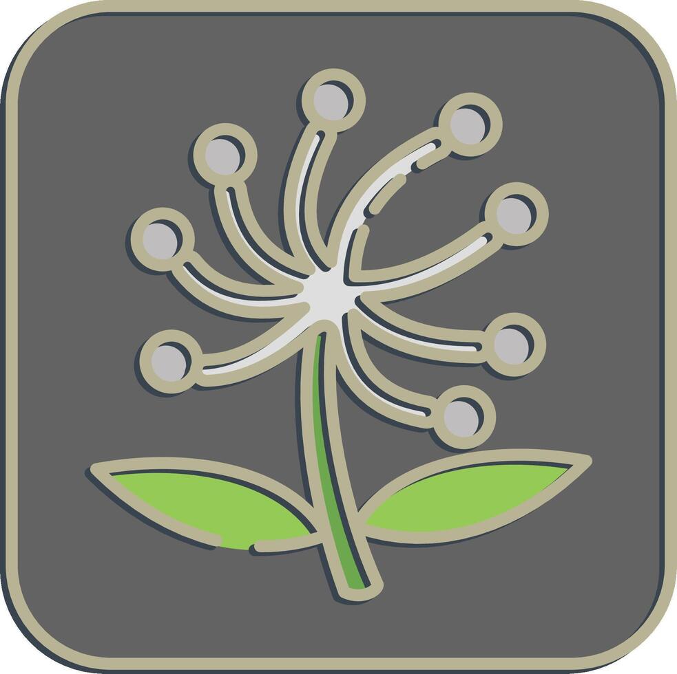 Icon dandelion. Beautiful flowers elements. Icon in embossed style. vector