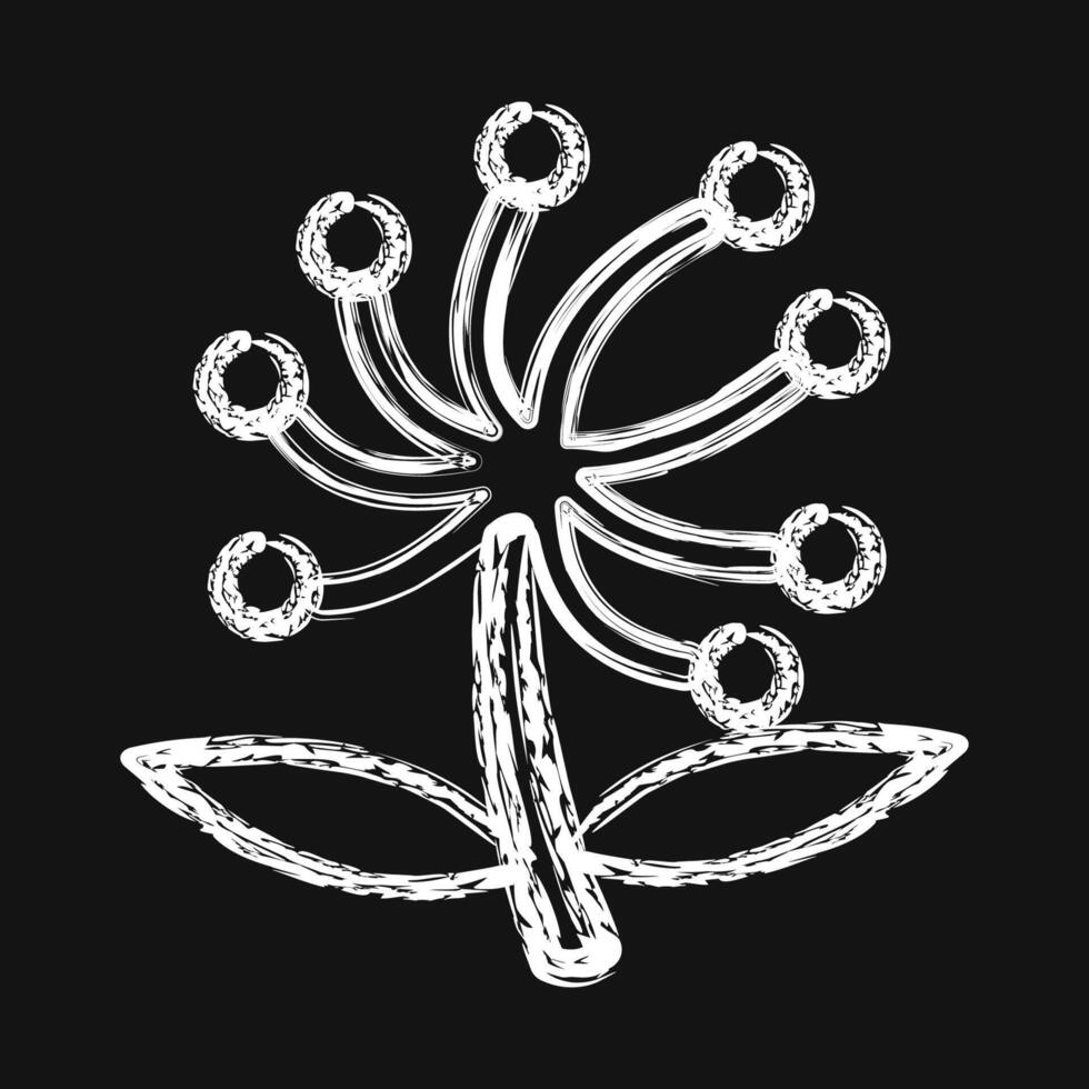 Icon dandelion. Beautiful flowers elements. Icon in chalk style. vector