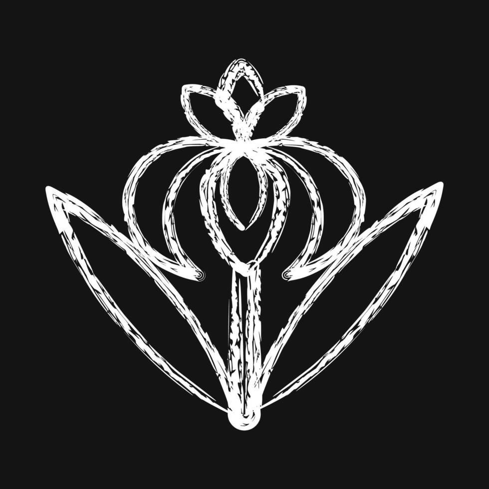 Icon iris. Beautiful flowers elements. Icon in chalk style. vector