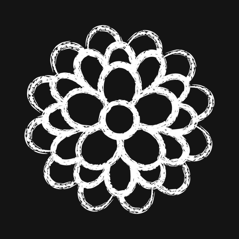 Icon dahlia. Beautiful flowers elements. Icon in chalk style. vector