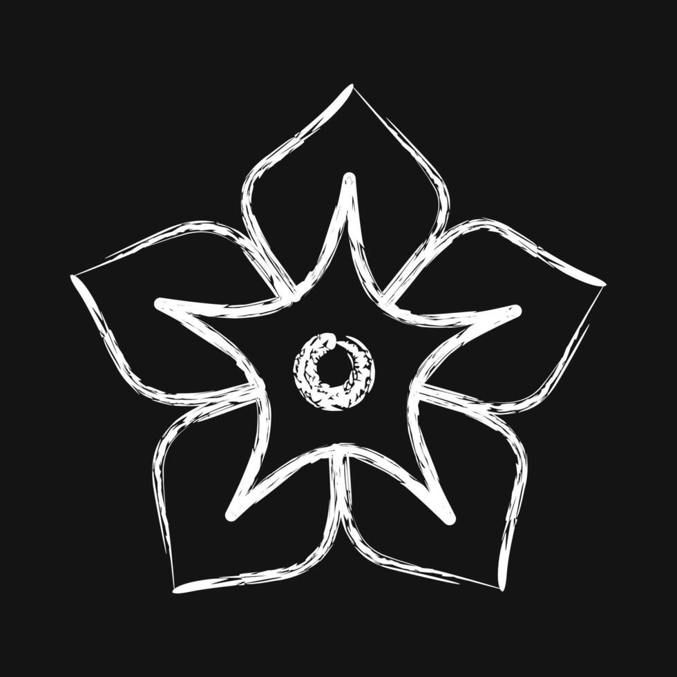 Icon morning glory. Beautiful flowers elements. Icon in chalk style. vector