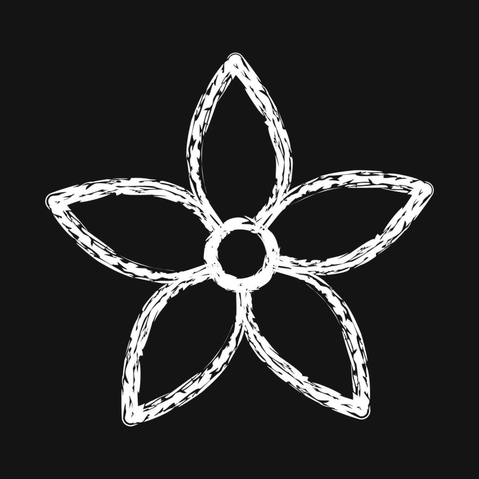 Icon jasmine. Beautiful flowers elements. Icon in chalk style. vector