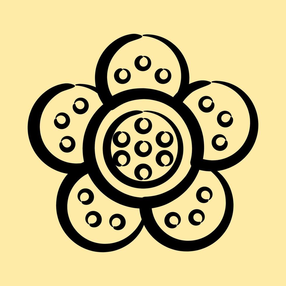 Icon rafflesia. Beautiful flowers elements. Icon in hand drawn style. vector