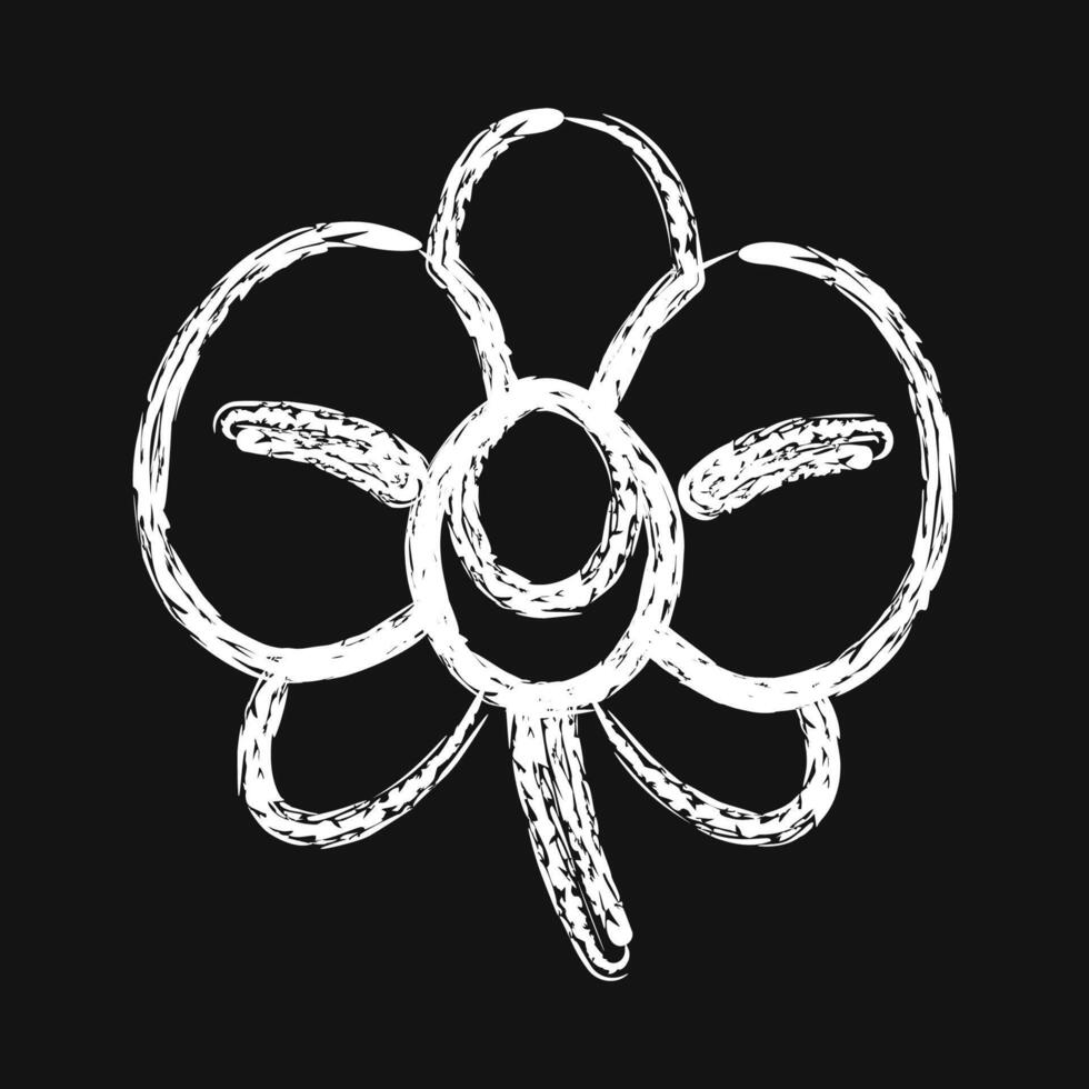 Icon orchid. Beautiful flowers elements. Icon in chalk style. vector
