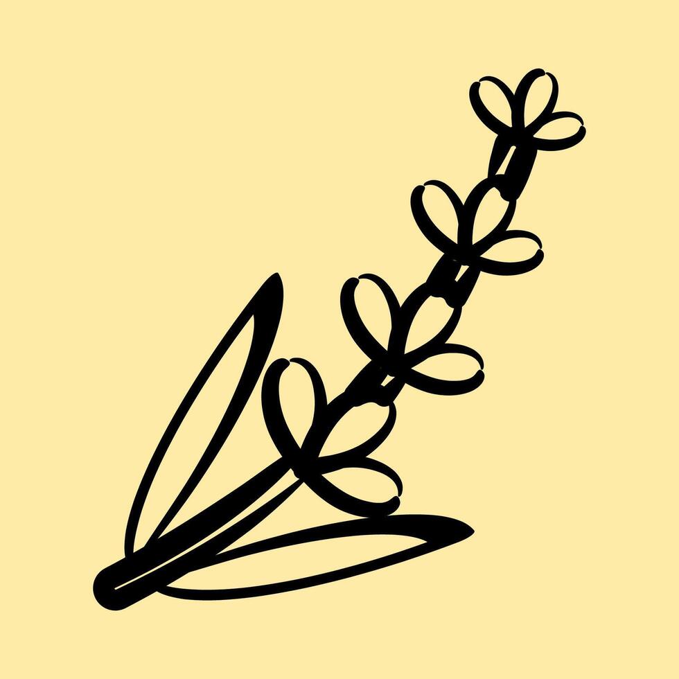 Icon lavender. Beautiful flowers elements. Icon in hand drawn style. vector