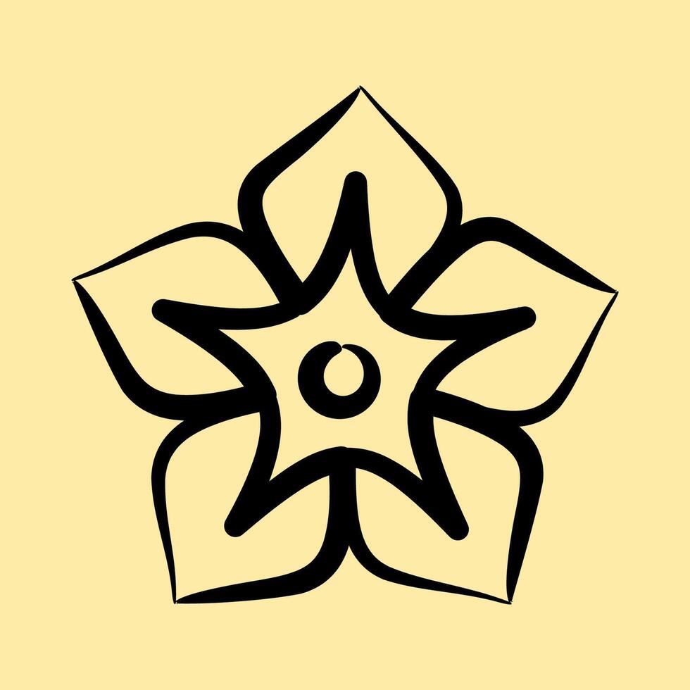 Icon morning glory. Beautiful flowers elements. Icon in hand drawn style. vector