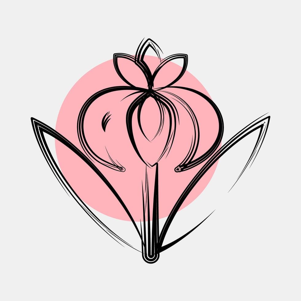 Icon iris. Beautiful flowers elements. Icon in color spot style. vector