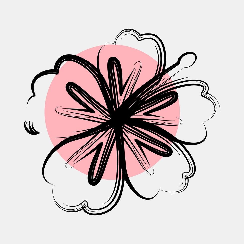 Icon hibiscus. Beautiful flowers elements. Icon in color spot style. vector