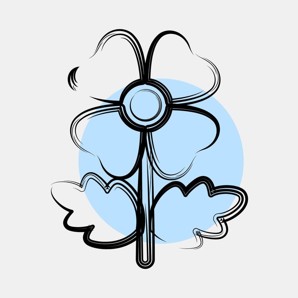 Icon poppy. Beautiful flowers elements. Icon in color spot style. vector