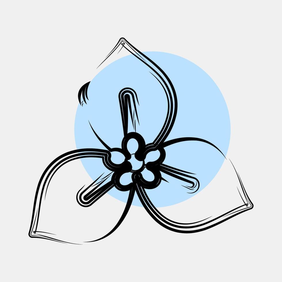 Icon bougenville. Beautiful flowers elements. Icon in color spot style. vector