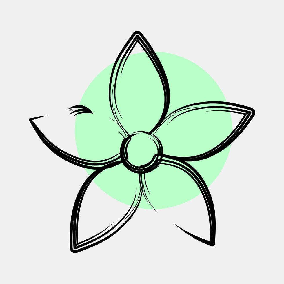 Icon jasmine. Beautiful flowers elements. Icon in color spot style. vector
