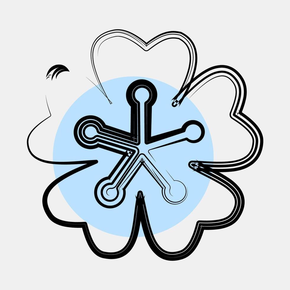 Icon sakura. Beautiful flowers elements. Icon in color spot style. vector