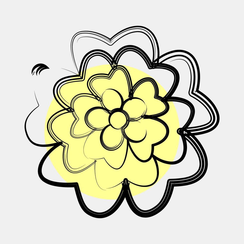 Icon marigold. Beautiful flowers elements. Icon in color spot style. vector