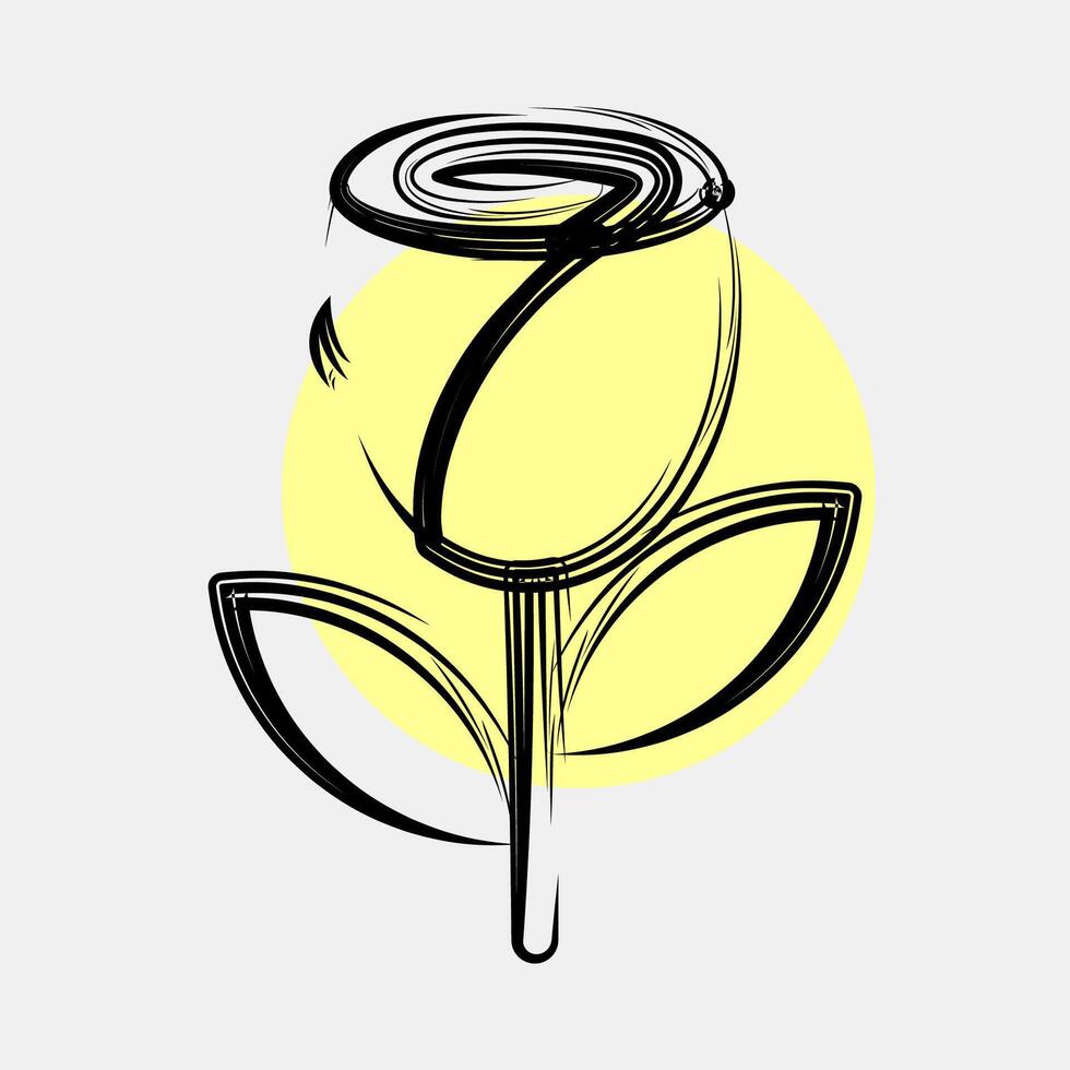 Icon rose. Beautiful flowers elements. Icon in color spot style. vector