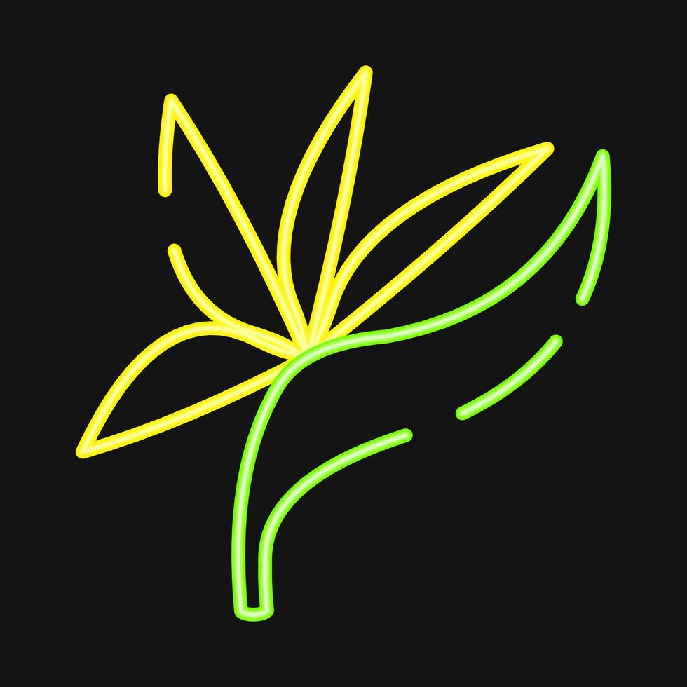 Icon bird of paradise. Beautiful flowers elements. Icon in neon style. vector