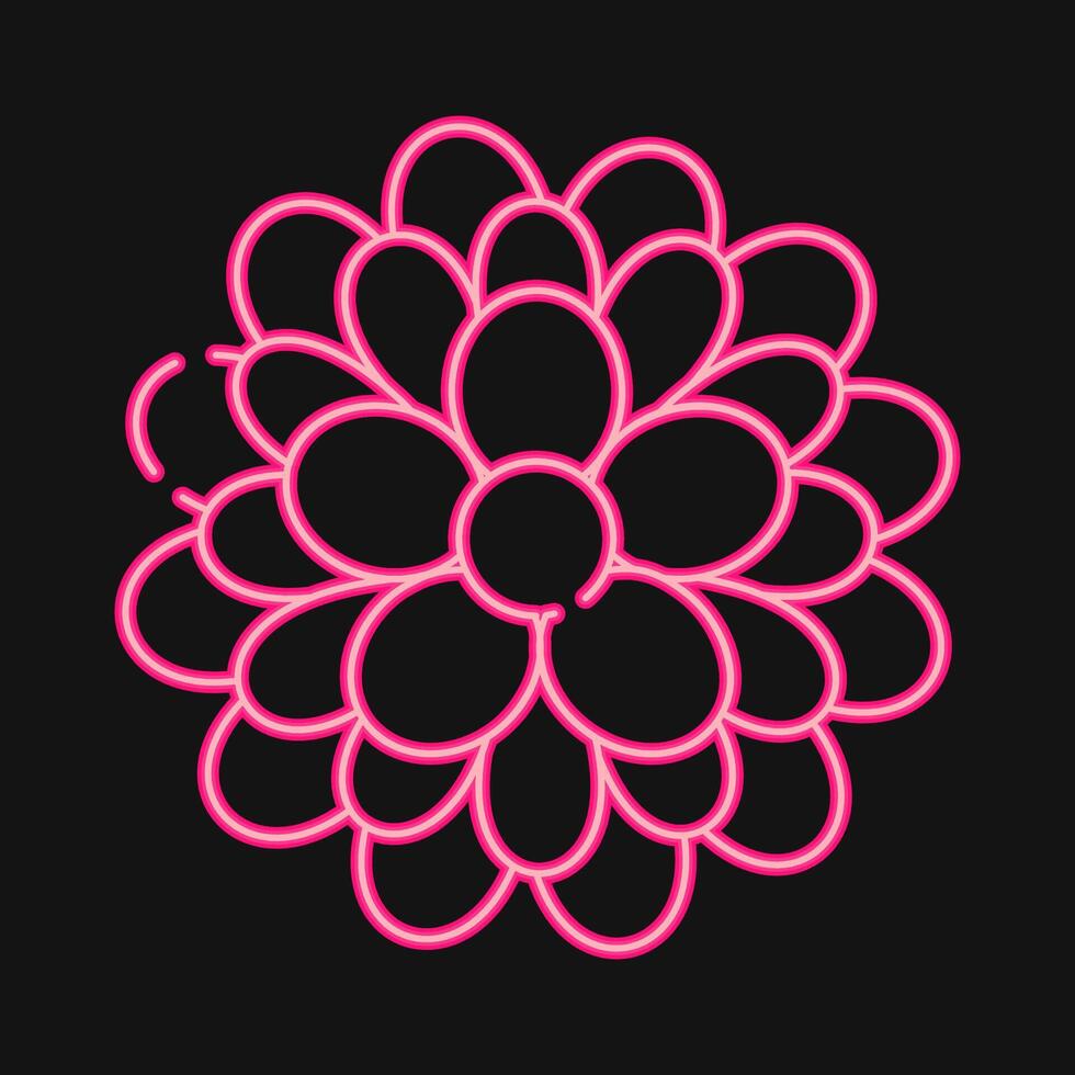 Icon dahlia. Beautiful flowers elements. Icon in neon style. vector