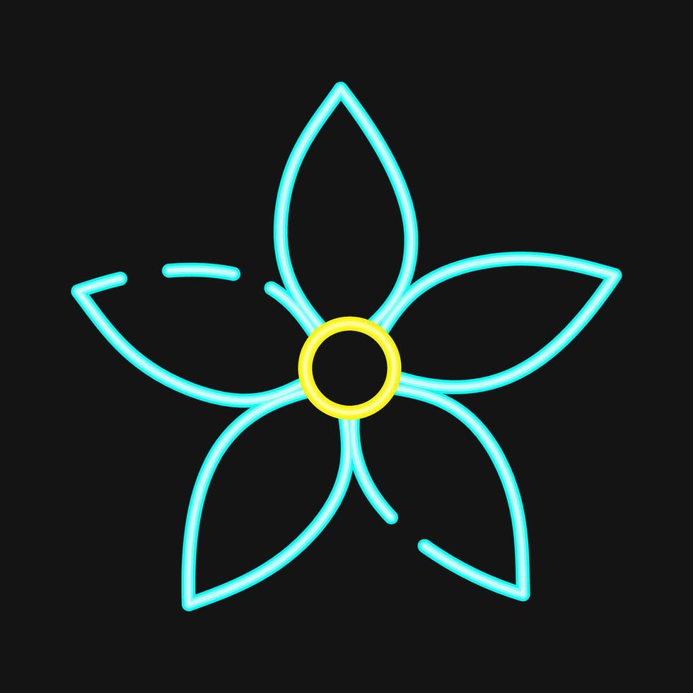 Icon jasmine. Beautiful flowers elements. Icon in neon style. vector