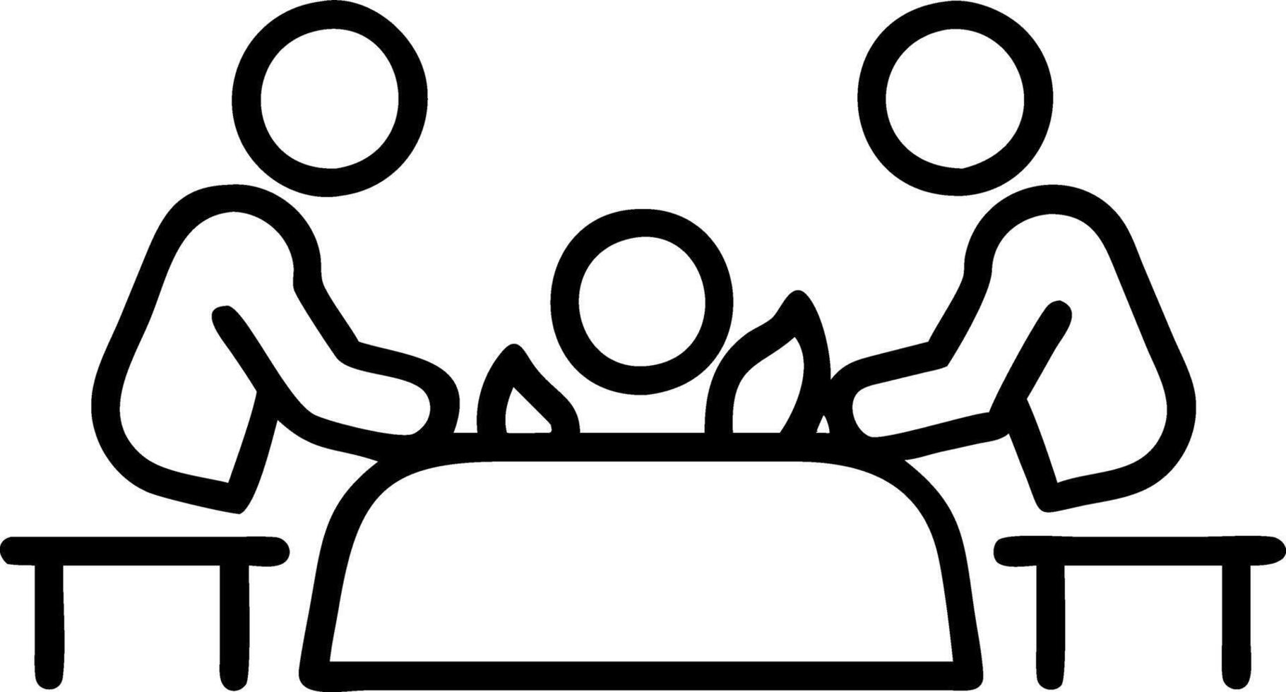 Family gathered around Thanksgiving dinner with joyful expressions copy space below. vector