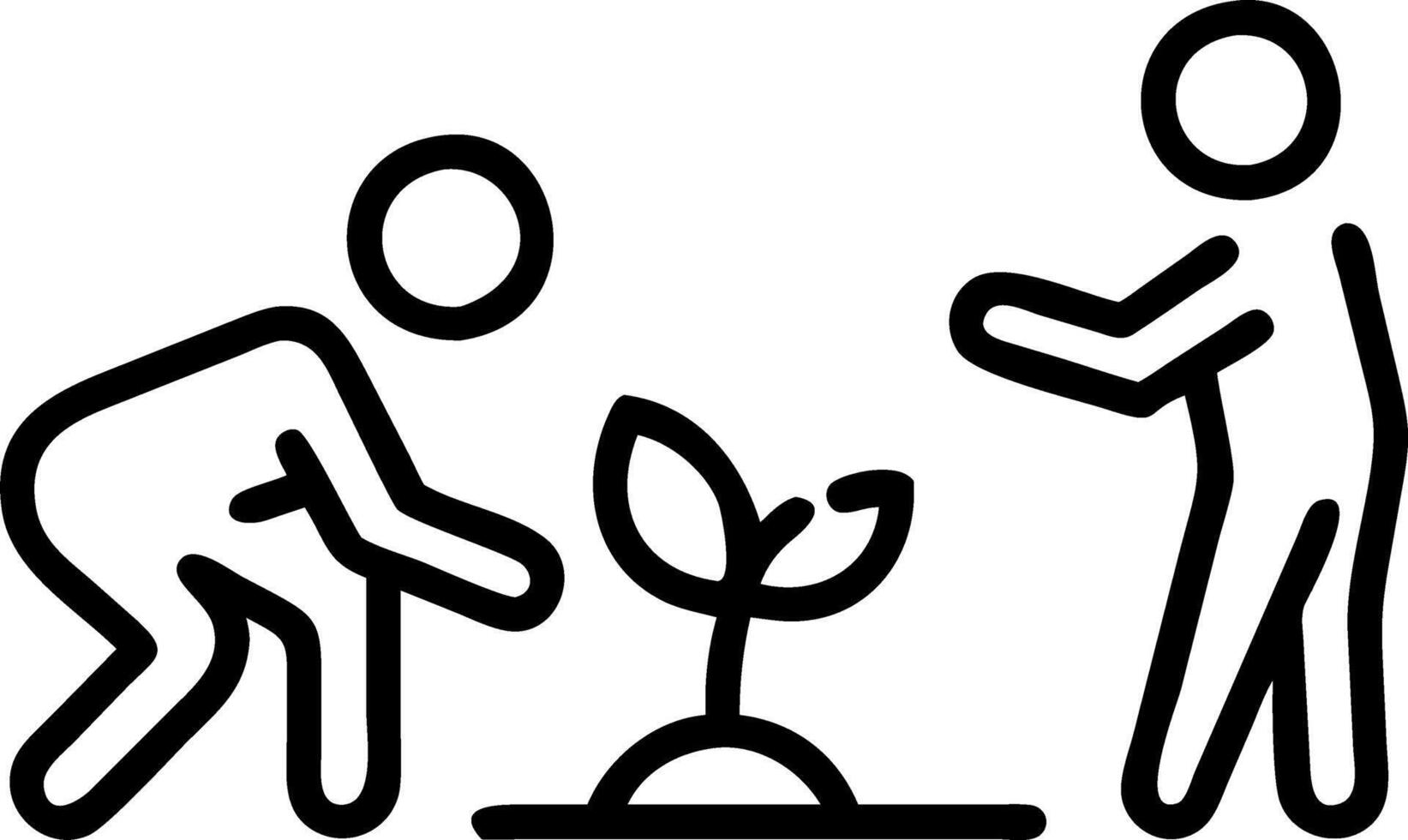 Family gardening together on soft abstract background copy space on left. vector