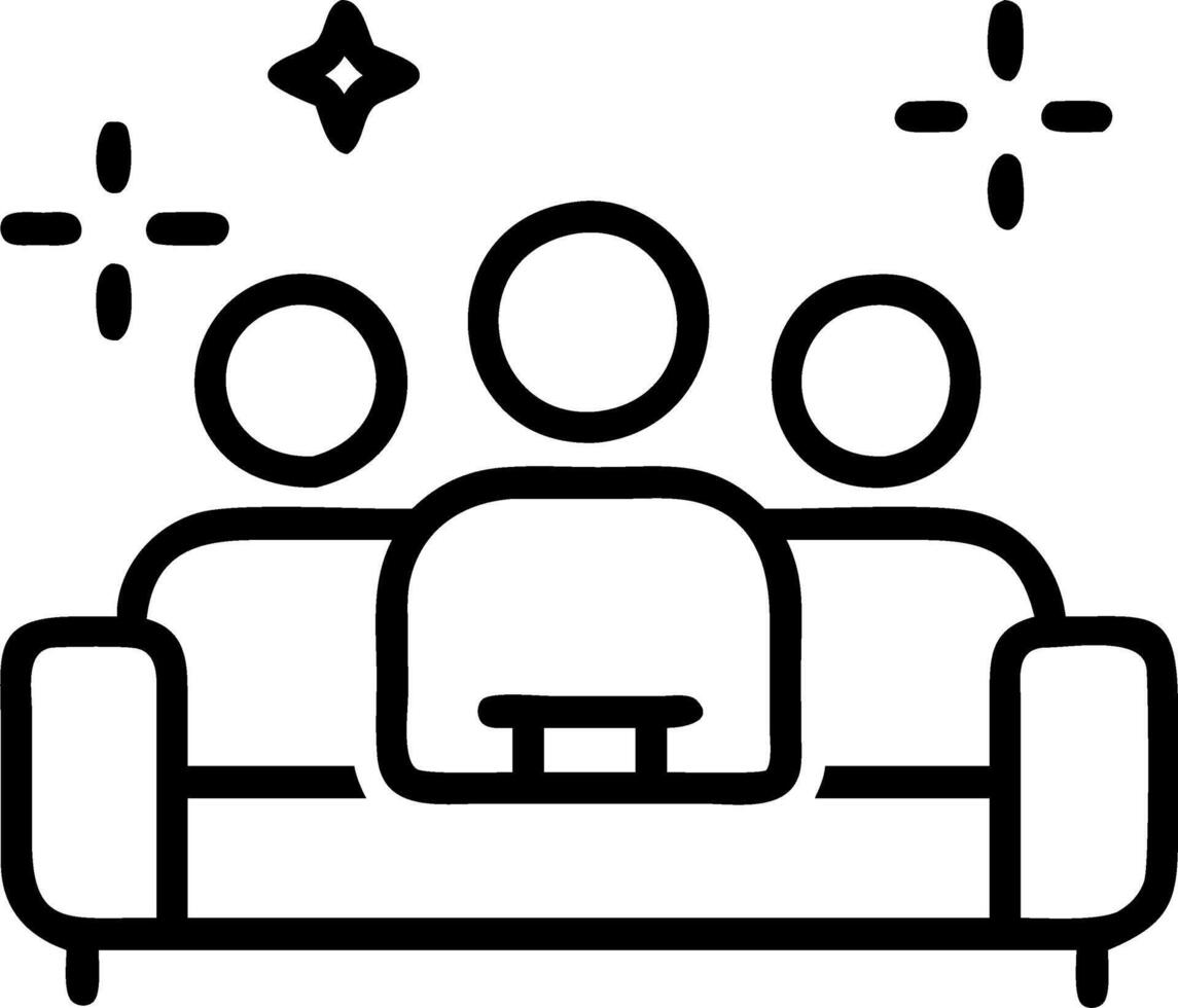 Family enjoying a movie night on bokeh digital art background copy space below. vector