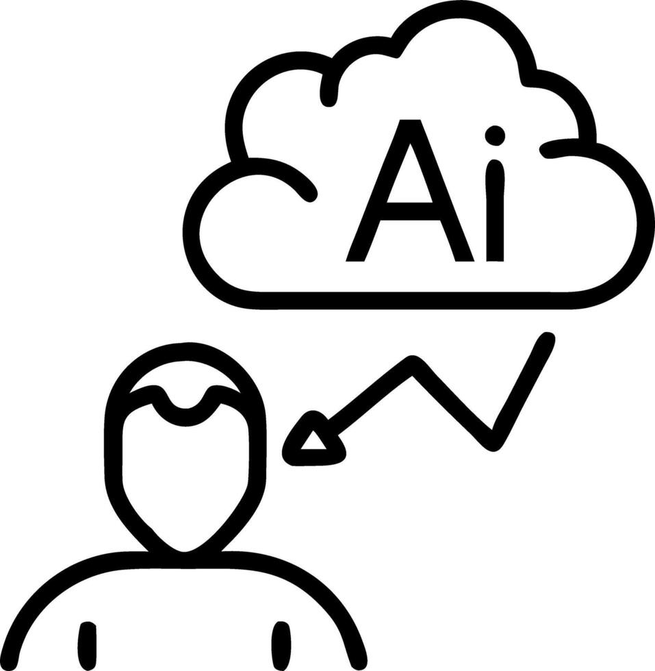 Entrepreneur utilizing AI business intelligence tools in creative office copy space vector