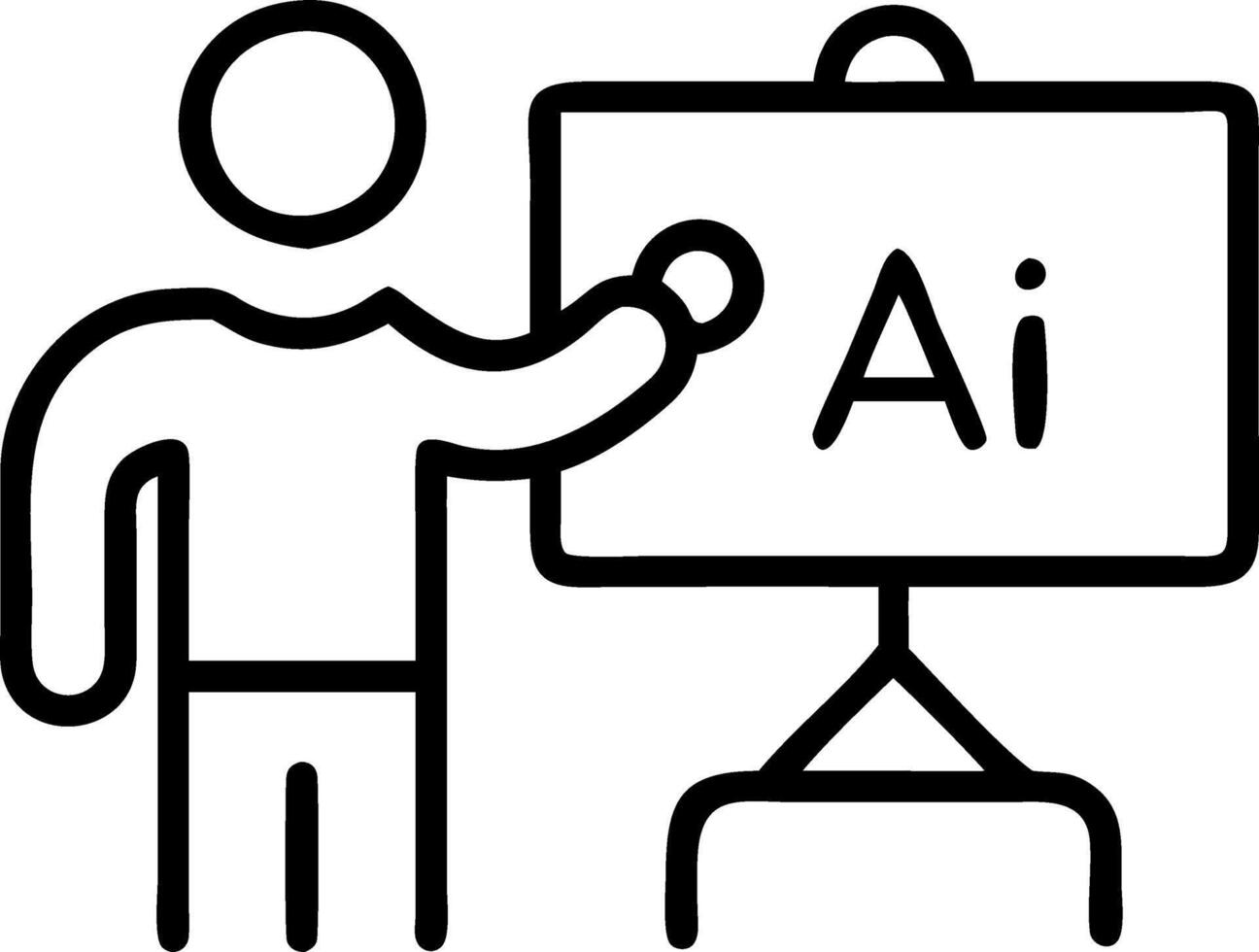 Entrepreneur presenting AI business model to international team in conference room copy space vector