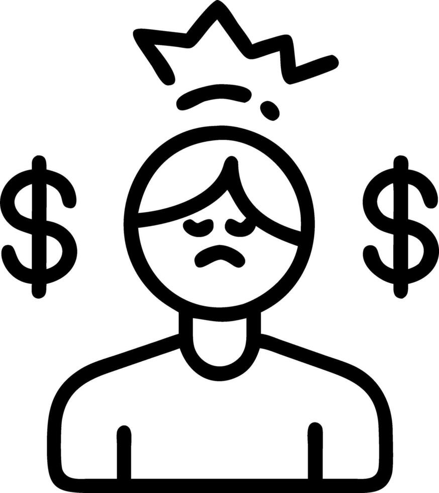Entrepreneur facing financial stress in macro close up copy space vector
