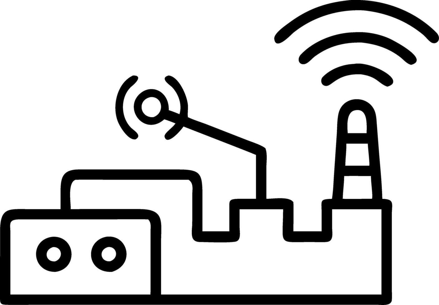 Engineer designing smart factory layout with integrated automation systems Set 2 vector