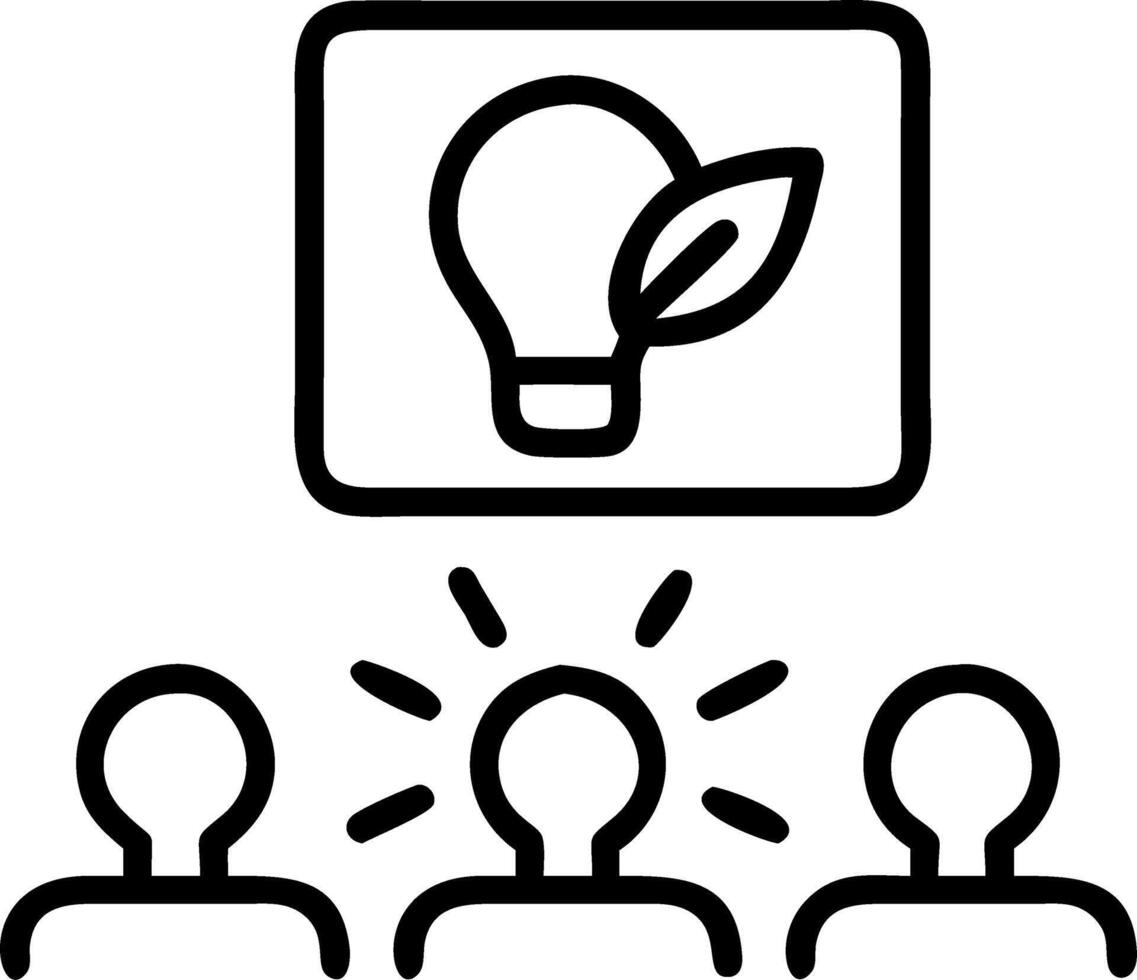 Employees participating in a clean energy workshop vector